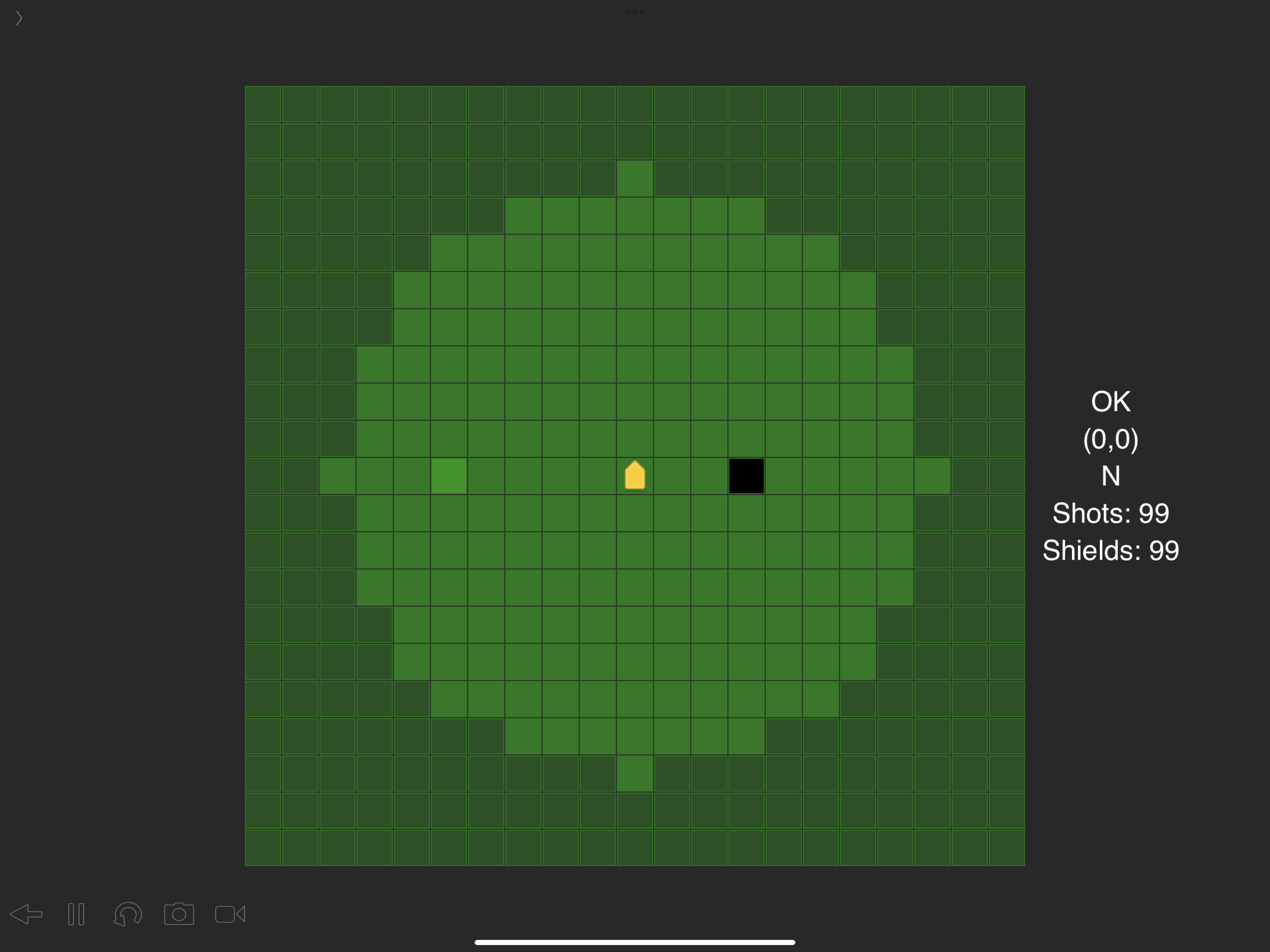screen showing roundish radar profile